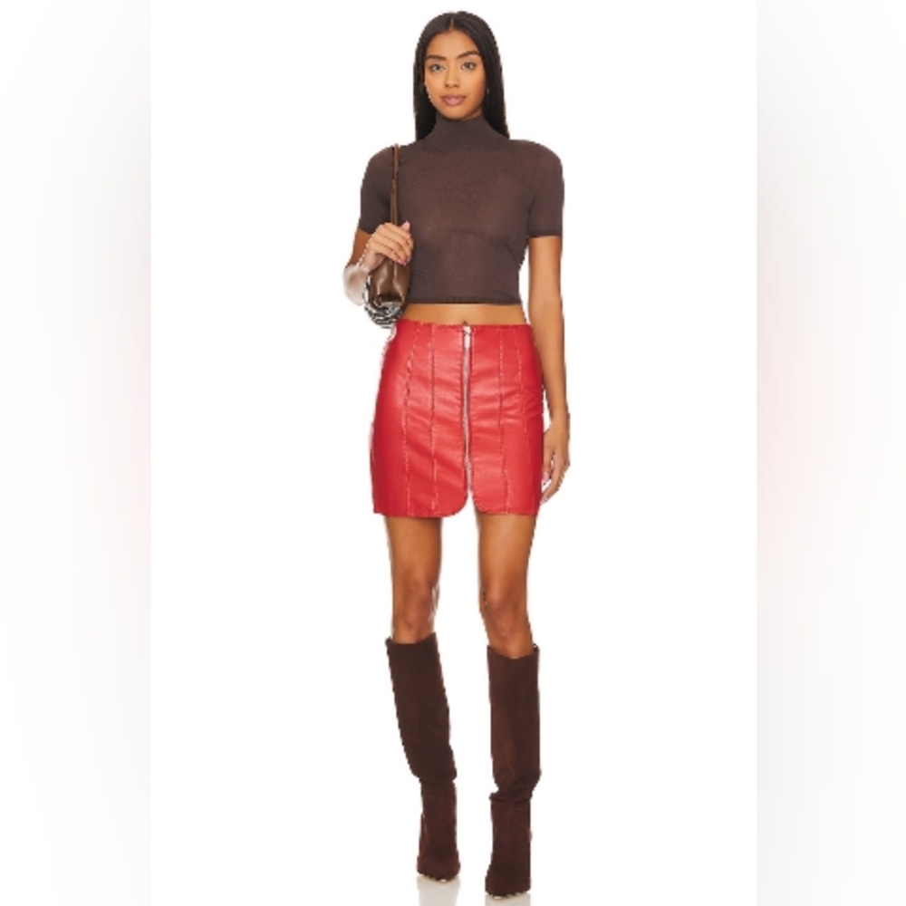 NWT❤️‍🔥$78 Free People Layla Vegan Leather Mini-Skirt Size 4❤️‍🔥Sold Out